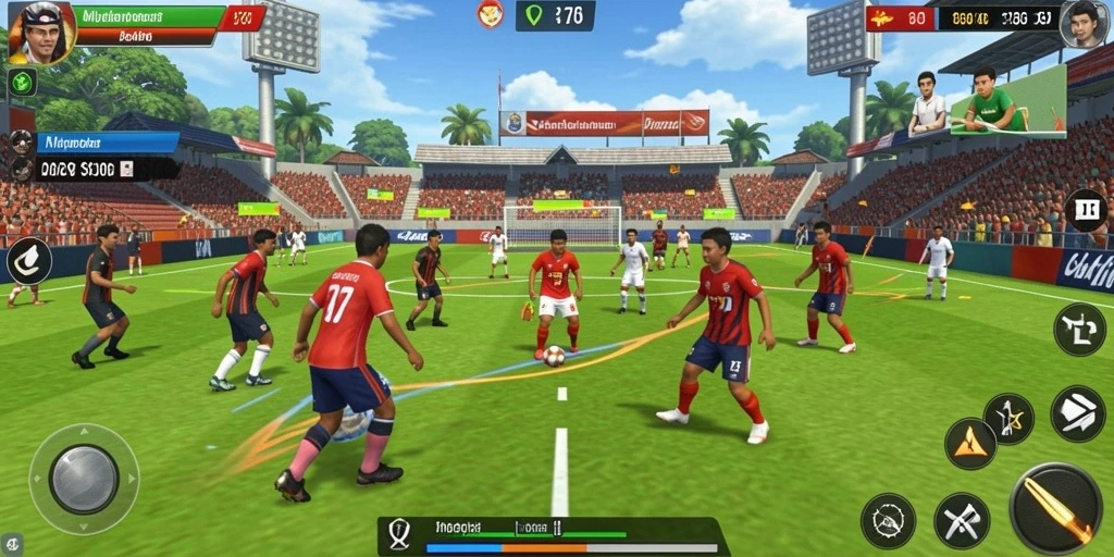 Gambar karakter utama dalam aksi menantang.